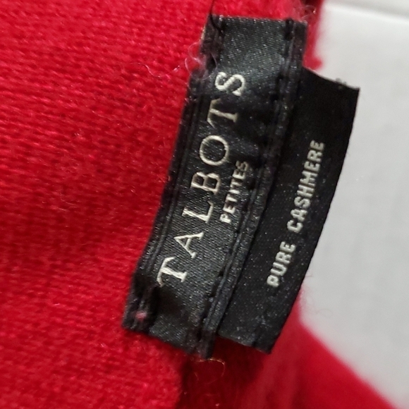 Talbots Red Cashmere Sweater Petite - Picture 4 of 10